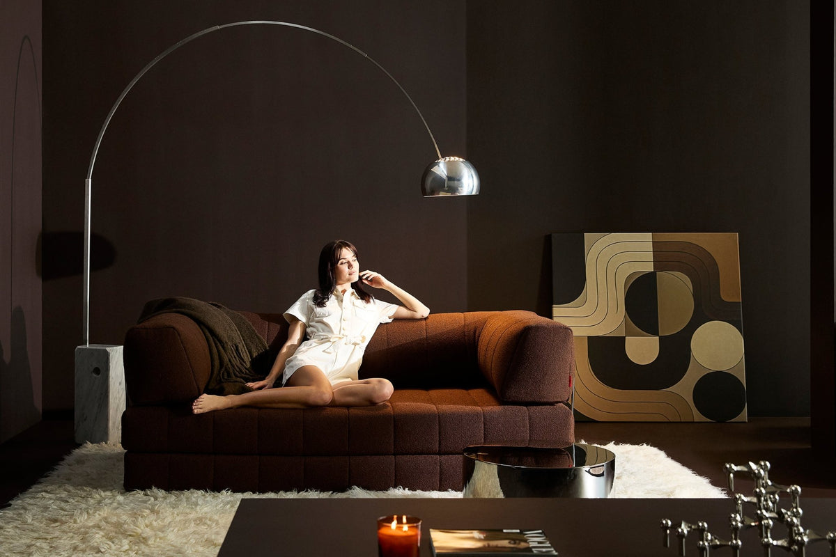 Canapé convertible en polyester recyclé marron 208x104x77cm Cozypad - Innovation living - The Cool Republic