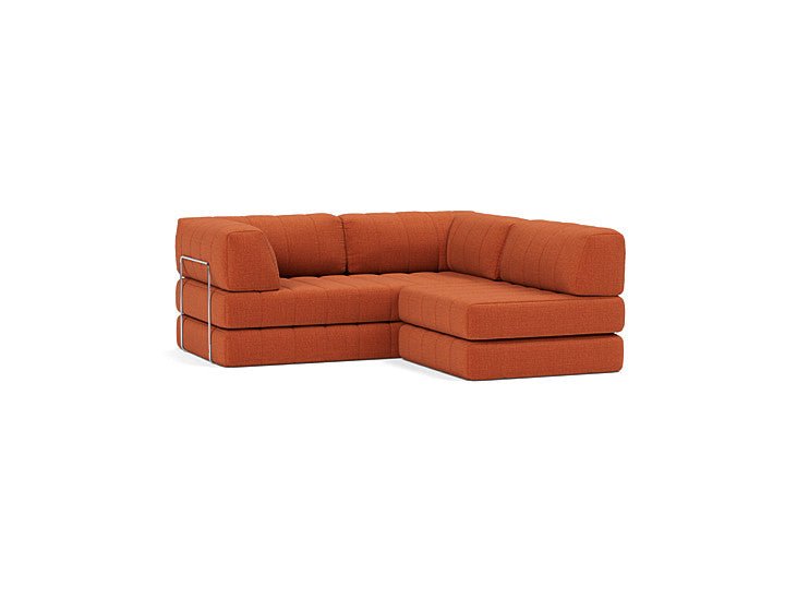 Canapé convertible en polyester recyclé orange 312x104x77cm Cozypad - Innovation living - The Cool Republic