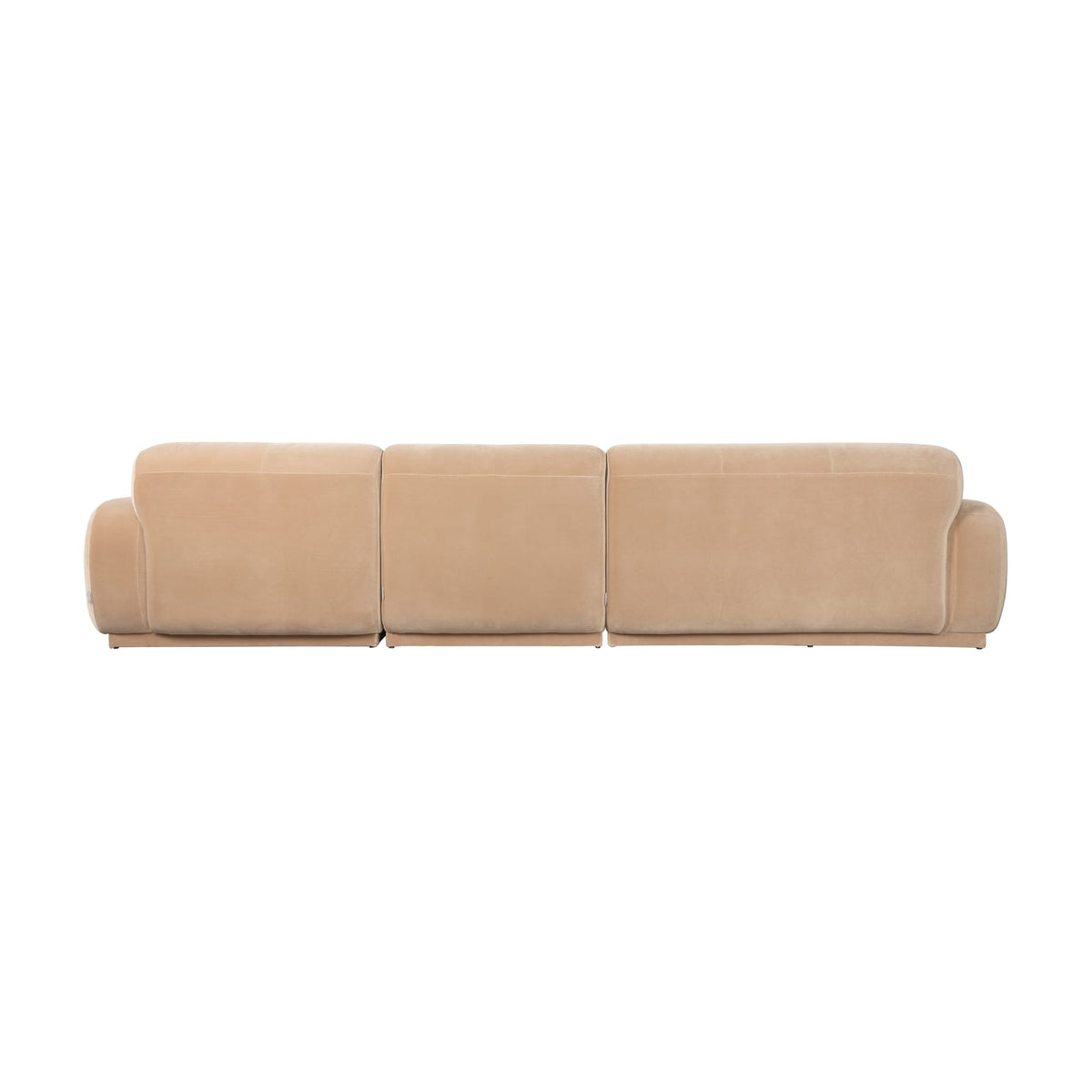 Canapé d'angle droit 6 places en velours beige 353x78cm Hazel - Zuiver — vue 3