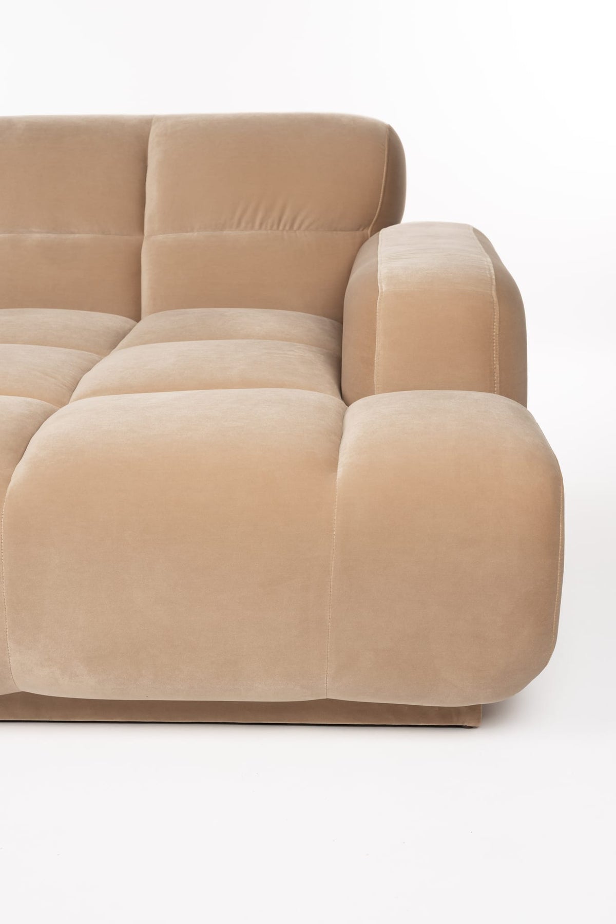 Canapé d'angle droit 6 places en velours beige 353x78cm Hazel - Zuiver — vue 4