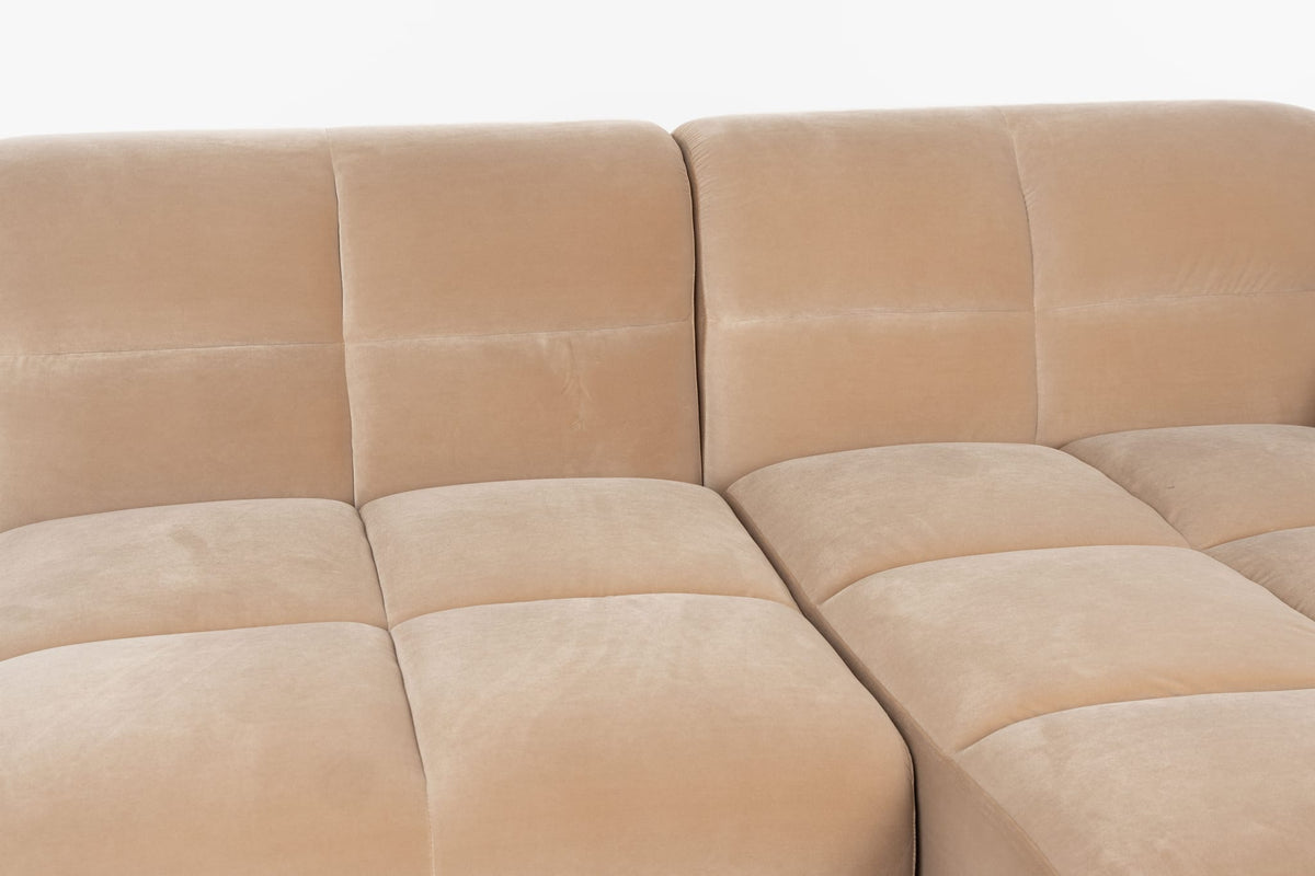 Canapé d'angle droit 6 places en velours beige 353x78cm Hazel - Zuiver — vue 6
