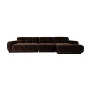 Canapé d'angle droit 6 places en velours marron 353x78cm Hazel - Zuiver