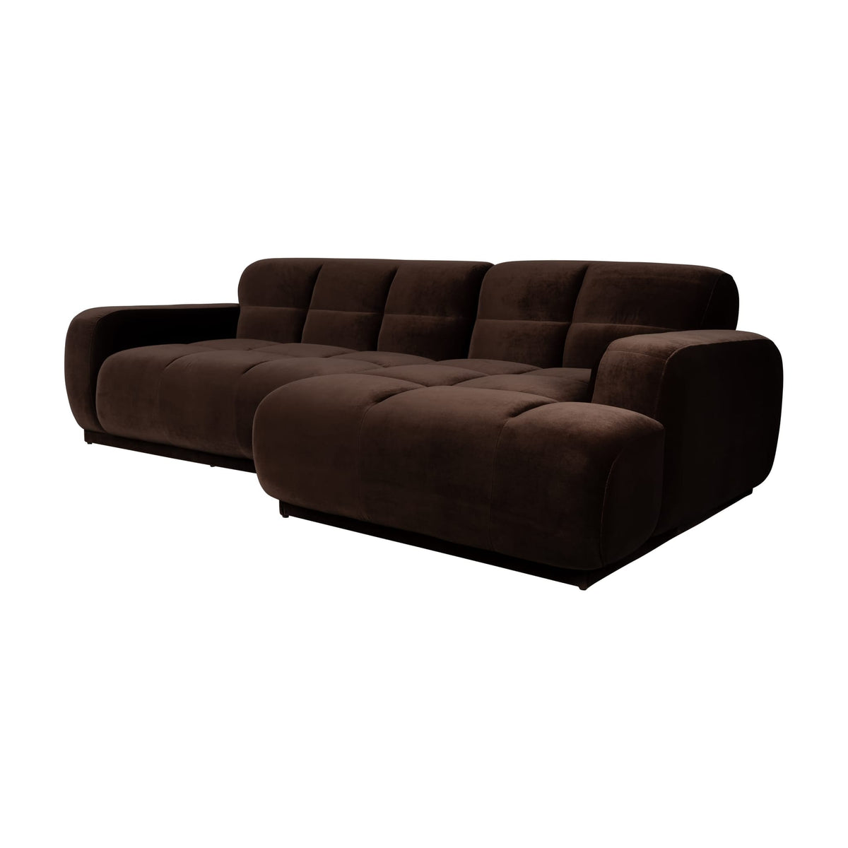 Canapé d'angle droit en velours marron 267x267x76cm Hazel - Zuiver — vue 2