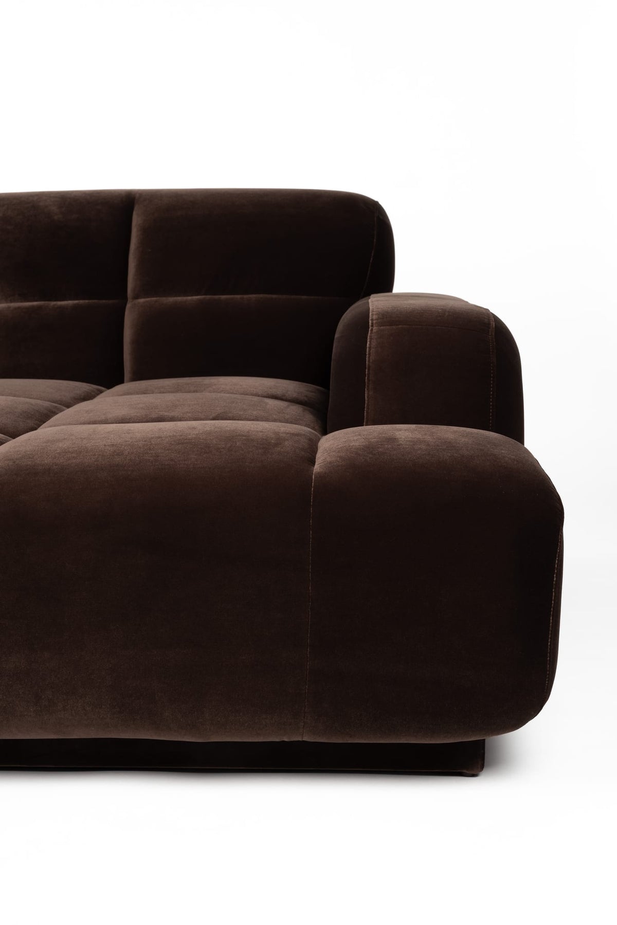 Canapé d'angle droit en velours marron 267x267x76cm Hazel - Zuiver — vue 4