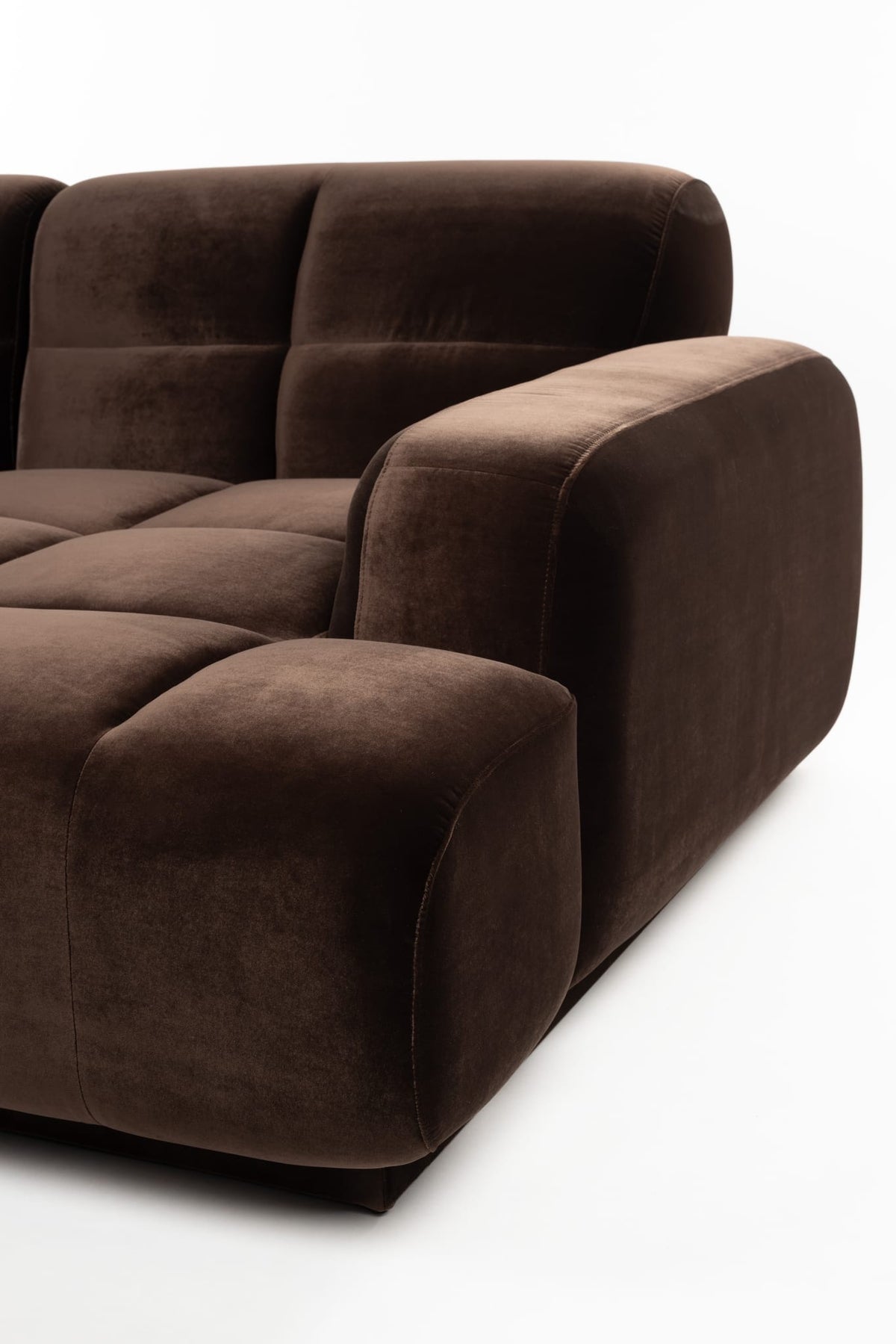 Canapé d'angle droit en velours marron 267x267x76cm Hazel - Zuiver — vue 5