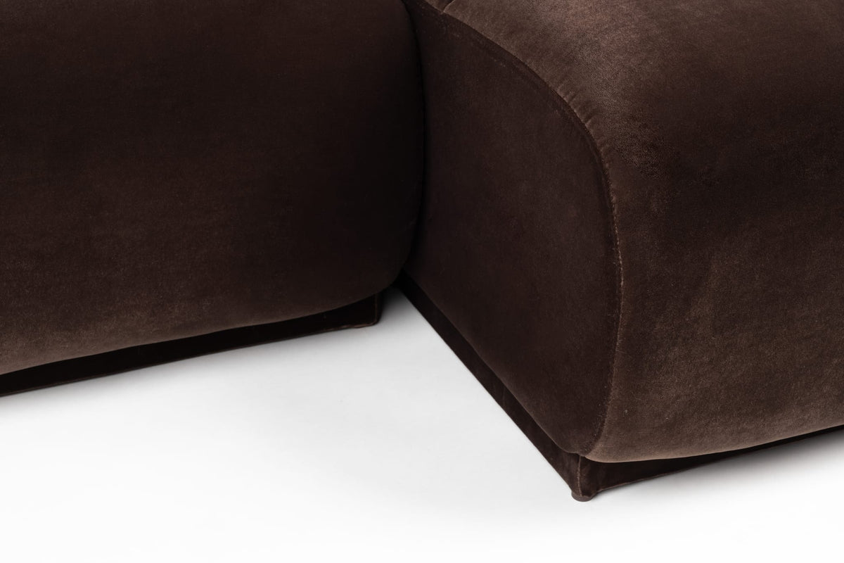 Canapé d'angle droit en velours marron 267x267x76cm Hazel - Zuiver — vue 7