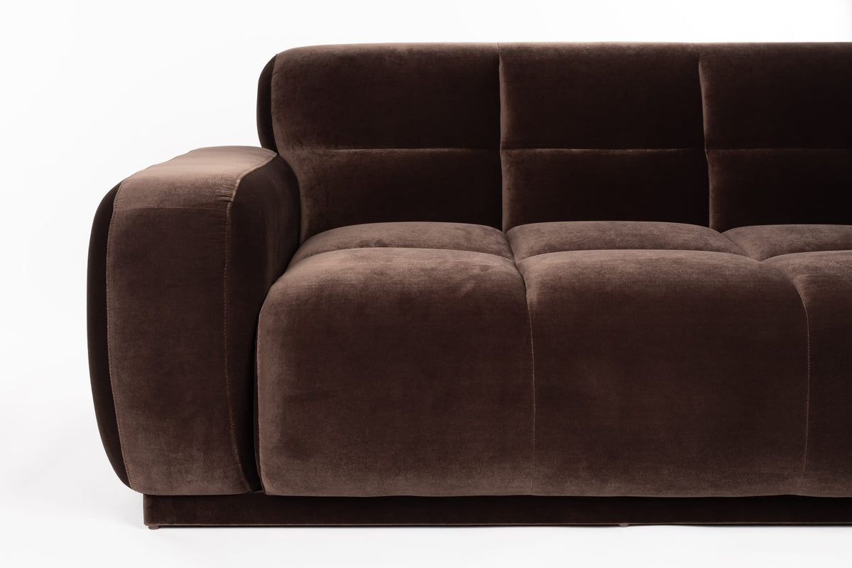 Canapé d'angle droit en velours marron 267x267x76cm Hazel - Zuiver — vue 8