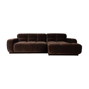 Canapé d'angle droit en velours marron 267x267x76cm Hazel - Zuiver