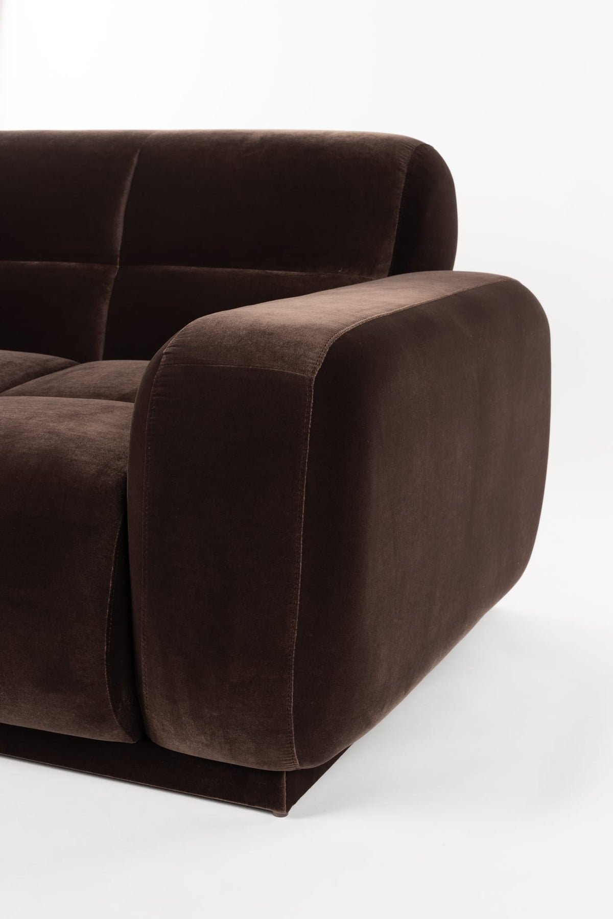 Canapé d'angle gauche 6 places en velours marron 353x78cm Hazel - Zuiver — vue 9