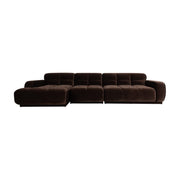 Canapé d'angle gauche 6 places en velours marron 353x78cm Hazel - Zuiver