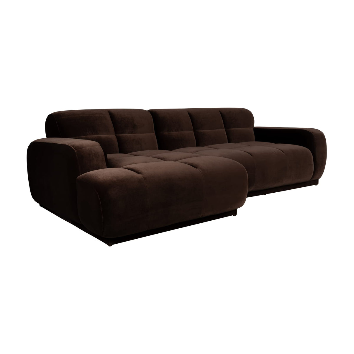 Canapé d'angle gauche en velours marron 267x267x76cm Hazel - Zuiver — vue 3