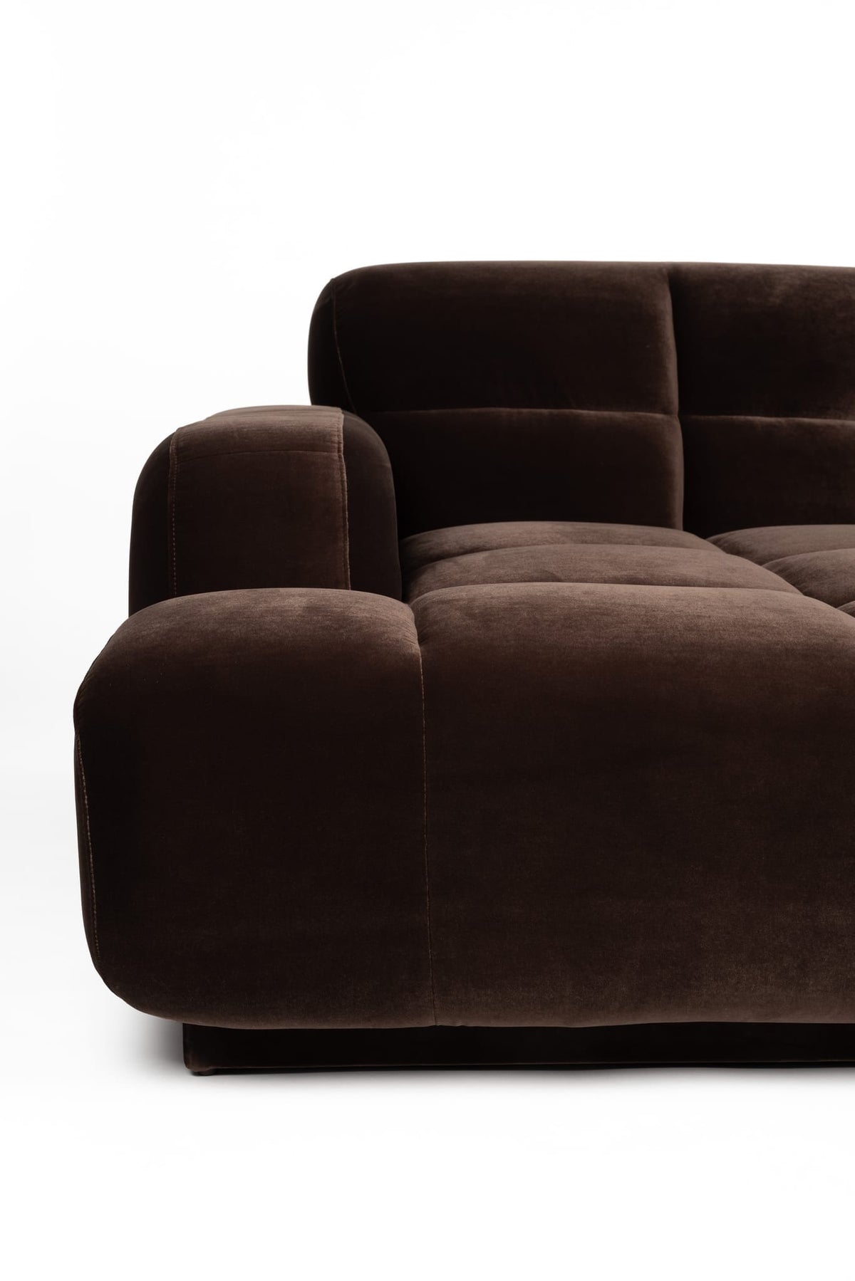 Canapé d'angle gauche en velours marron 267x267x76cm Hazel - Zuiver — vue 5