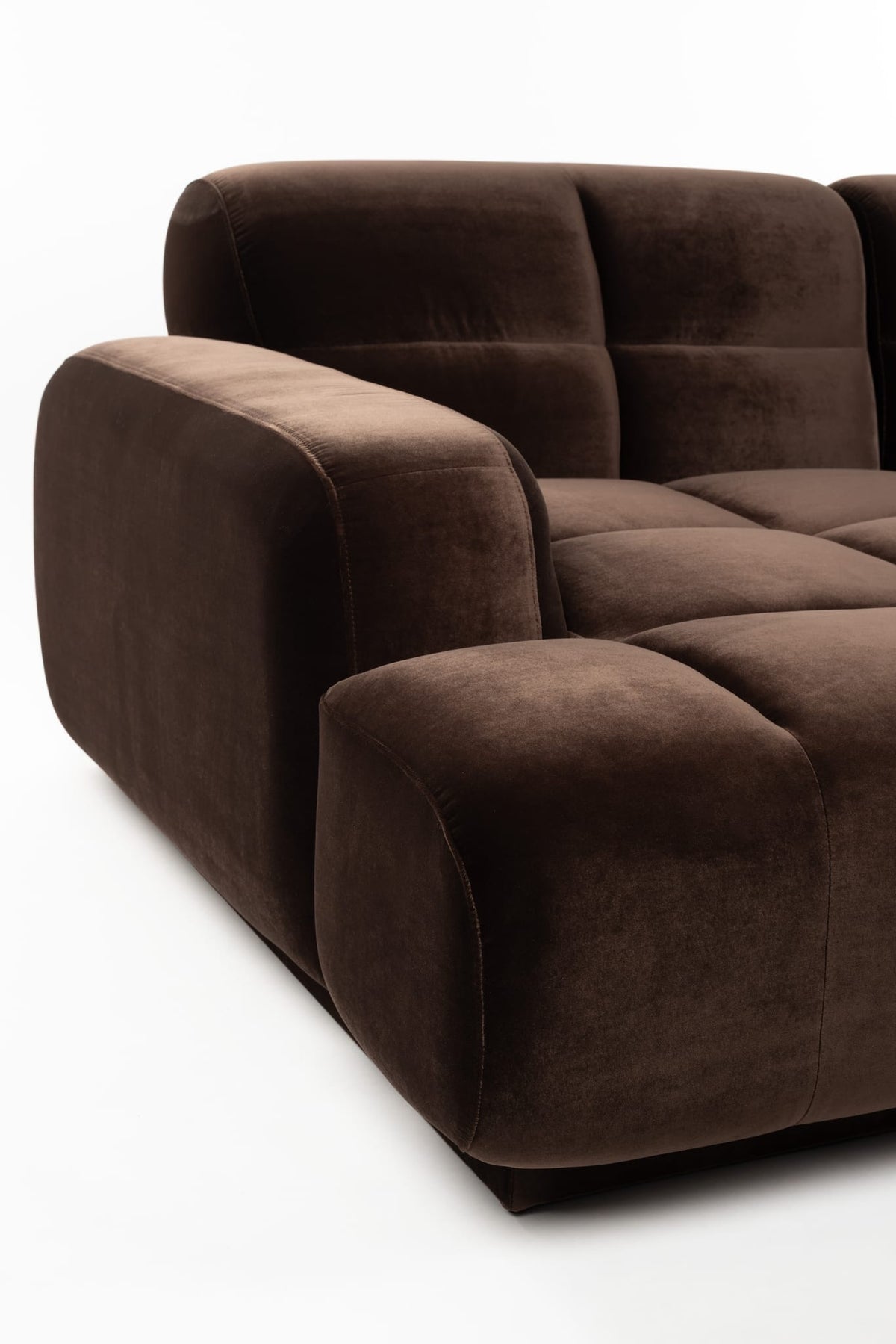 Canapé d'angle gauche en velours marron 267x267x76cm Hazel - Zuiver — vue 6