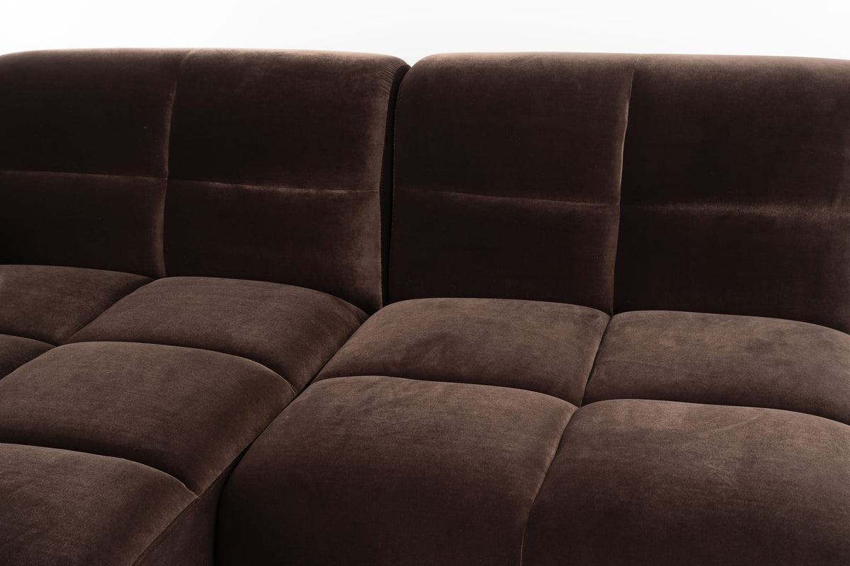 Canapé d'angle gauche en velours marron 267x267x76cm Hazel - Zuiver — vue 7