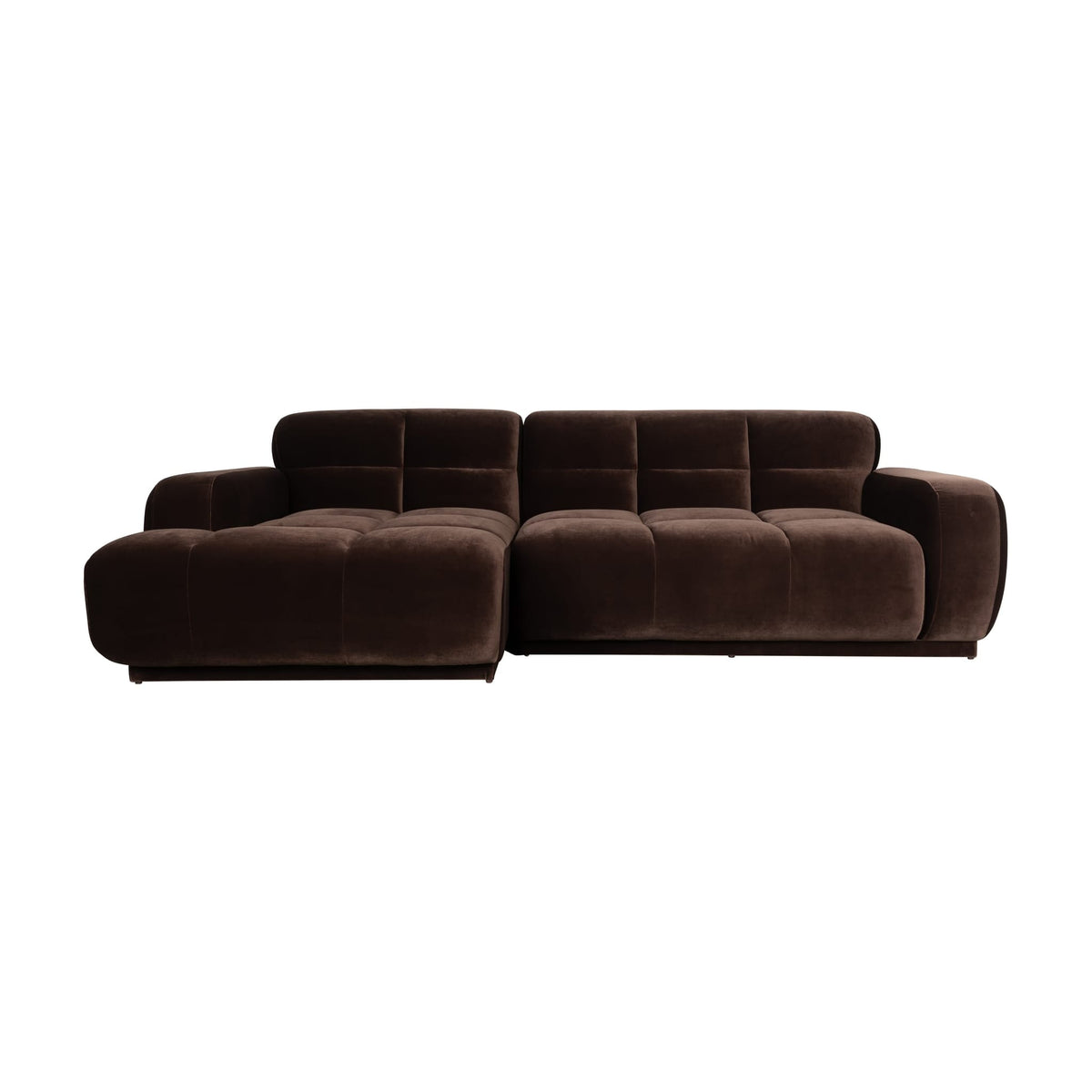 Canapé d'angle gauche en velours marron 267x267x76cm Hazel - Zuiver