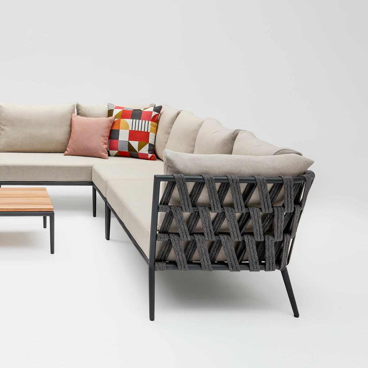 Canapé d'angle gauche avec coussin gris lave Leo modular - Vincent Sheppard - The Cool Republic
