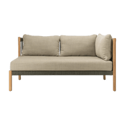 Sofa from angle left in rope and teak Lento - Vincent Sheppard - The Cool Republic