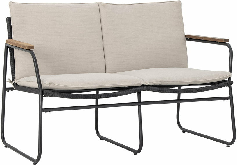 Canapé de jardin en métal noir 125cm Hampton - Bloomingville - The Cool Republic