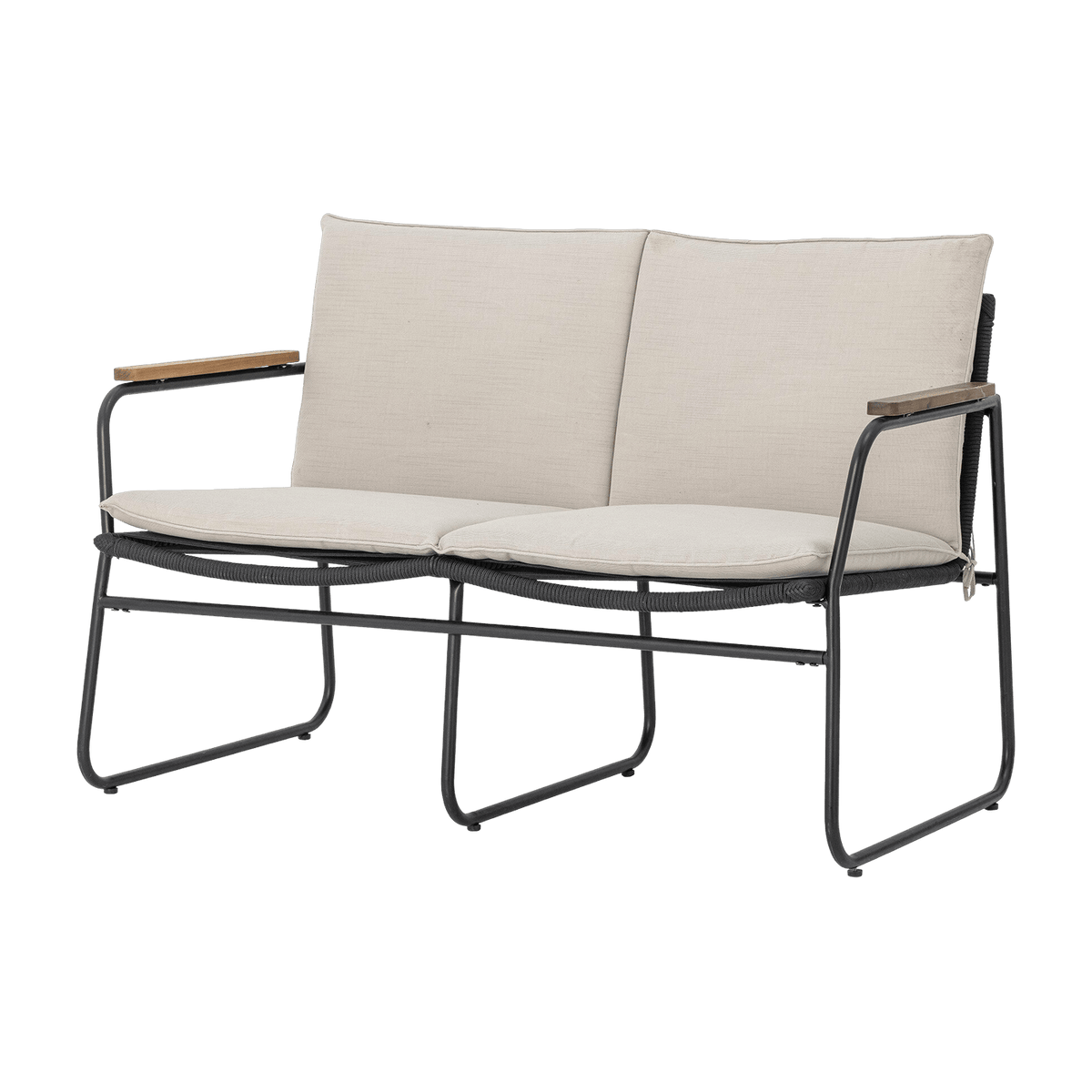 Canapé de jardin en métal noir 125cm Hampton - Bloomingville - The Cool Republic