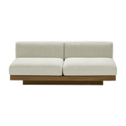 Canapé deux places en bois cognac et coussins beiges 193 x 115 x 72 cm Rudolph - Serax - The Cool Republic