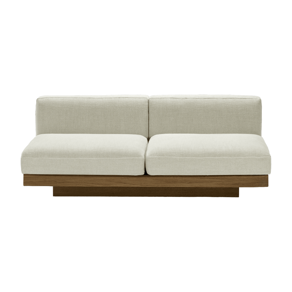 Canapé deux places en bois cognac et coussins beiges 193 x 115 x 72 cm Rudolph - Serax - The Cool Republic