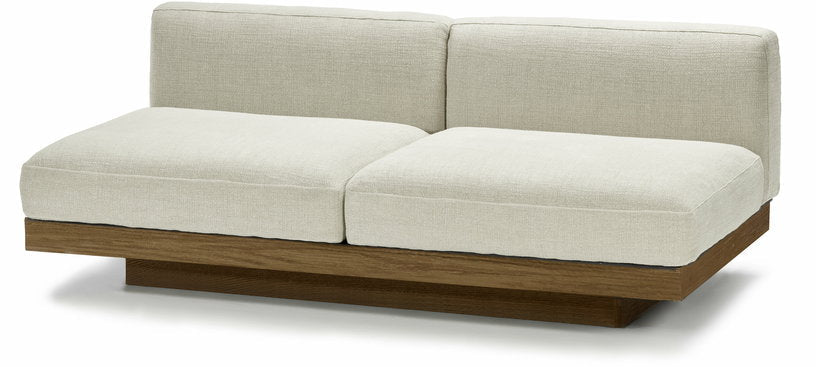 Canapé deux places en bois cognac et coussins beiges 193 x 115 x 72 cm Rudolph - Serax - The Cool Republic
