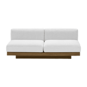 Canapé deux places en bois cognac et coussins blancs 193 x 115 x 72 cm Rudolph - Serax - The Cool Republic
