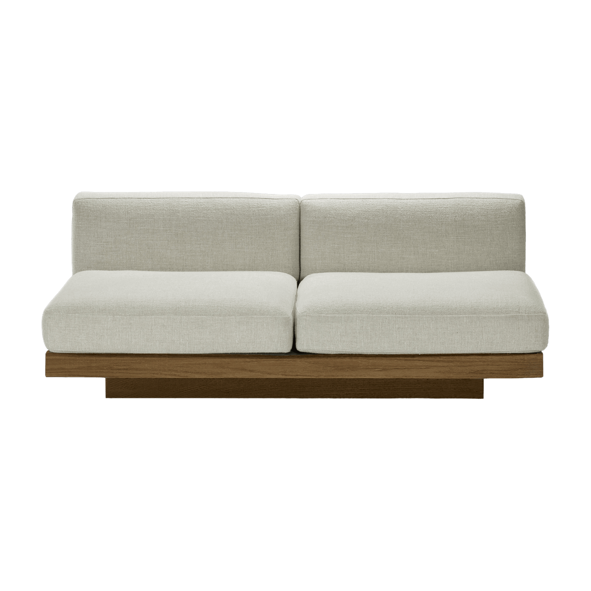 Canapé deux places en bois cognac et coussins blancs os 193 x 115 x 72 cm Rudolph - Serax - The Cool Republic