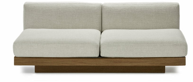 Canapé deux places en bois cognac et coussins blancs os 193 x 115 x 72 cm Rudolph - Serax - The Cool Republic