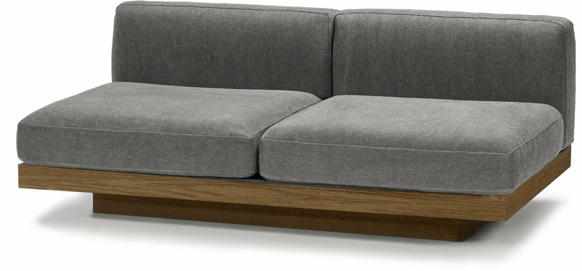 Canapé deux places en bois cognac et coussins fumée 193 x 115 x 72 cm Rudolph - Serax - The Cool Republic