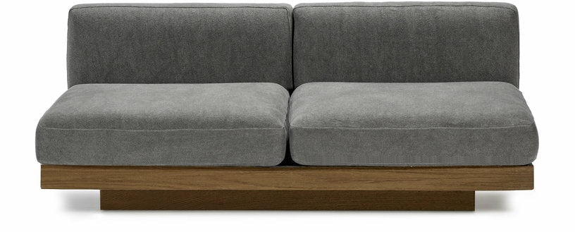 Canapé deux places en bois cognac et coussins fumée 193 x 115 x 72 cm Rudolph - Serax - The Cool Republic