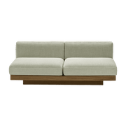 Canapé deux places en bois cognac et coussins sables 193 x 115 x 72 cm Rudolph - Serax - The Cool Republic