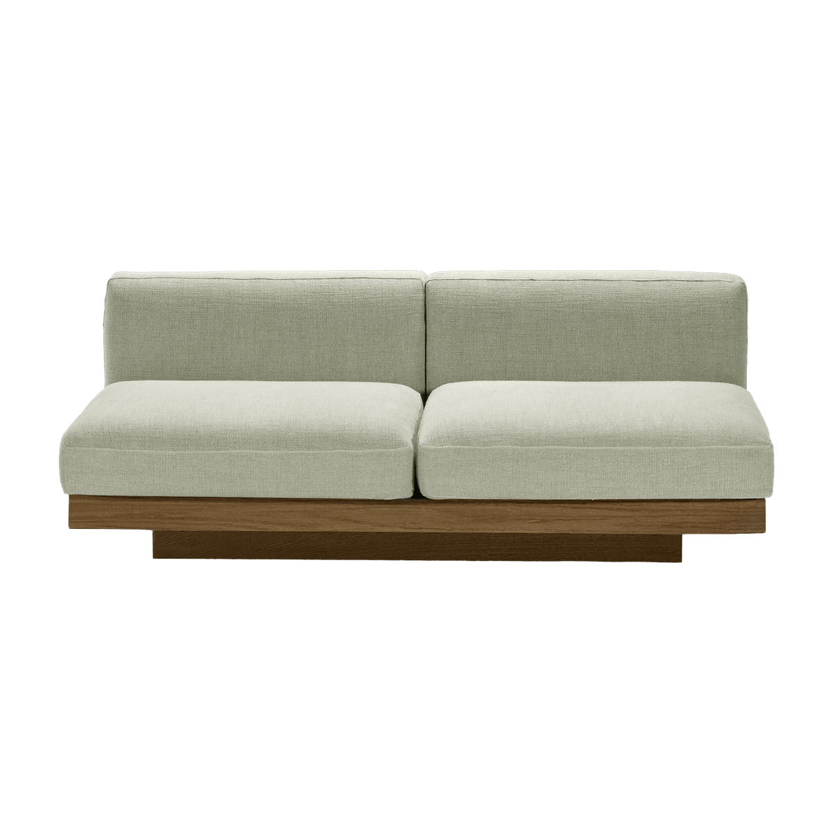 Canapé deux places en bois cognac et coussins sables 193 x 115 x 72 cm Rudolph - Serax - The Cool Republic