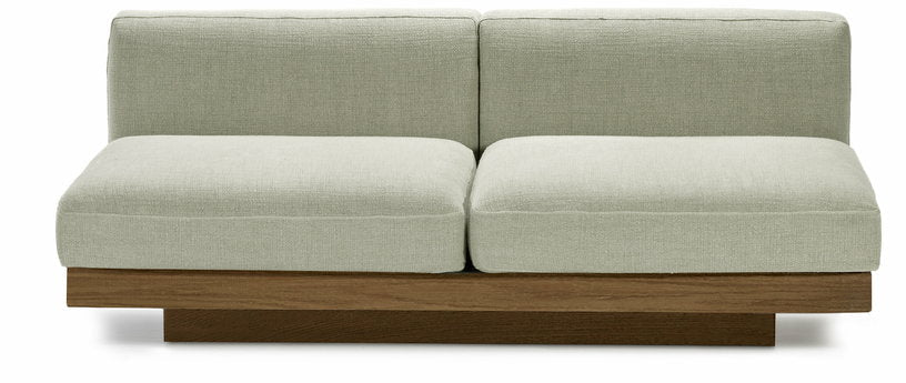 Canapé deux places en bois cognac et coussins sables 193 x 115 x 72 cm Rudolph - Serax - The Cool Republic