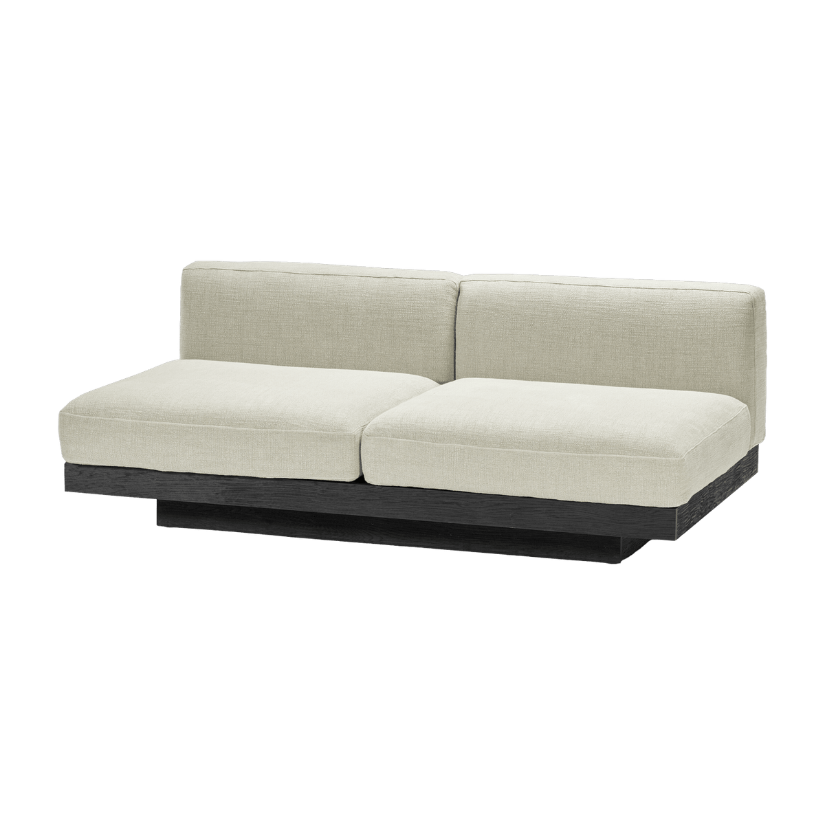 Canapé deux places en bois noir et coussins beige 193 x 115 x 72 cm Rudolph - Serax - The Cool Republic