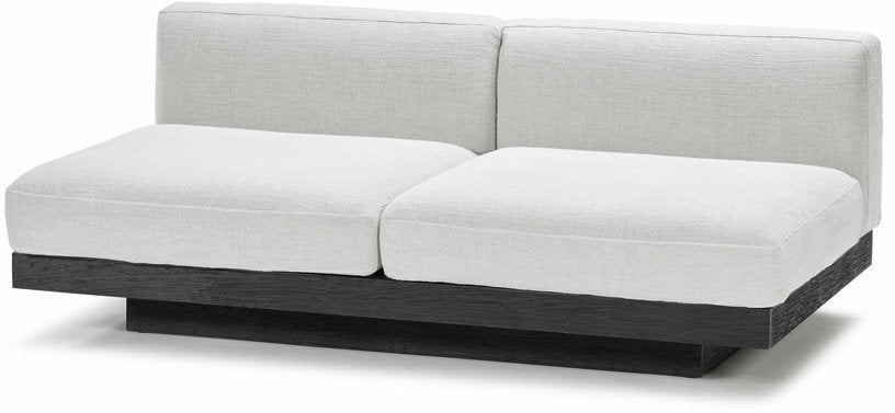 Canapé deux places en bois noir et coussins blancs 193 x 115 x 72 cm Rudolph - Serax - The Cool Republic