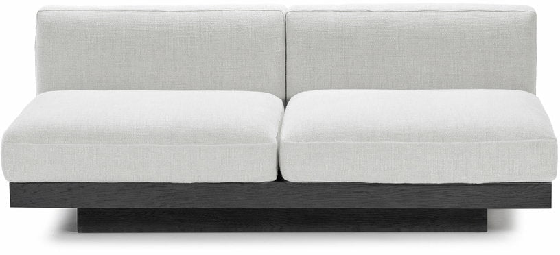Canapé deux places en bois noir et coussins blancs 193 x 115 x 72 cm Rudolph - Serax - The Cool Republic