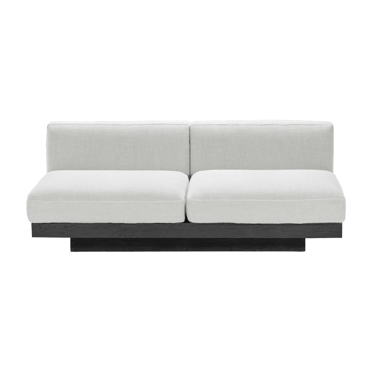 Canapé deux places en bois noir et coussins blancs 193 x 115 x 72 cm Rudolph - Serax - The Cool Republic