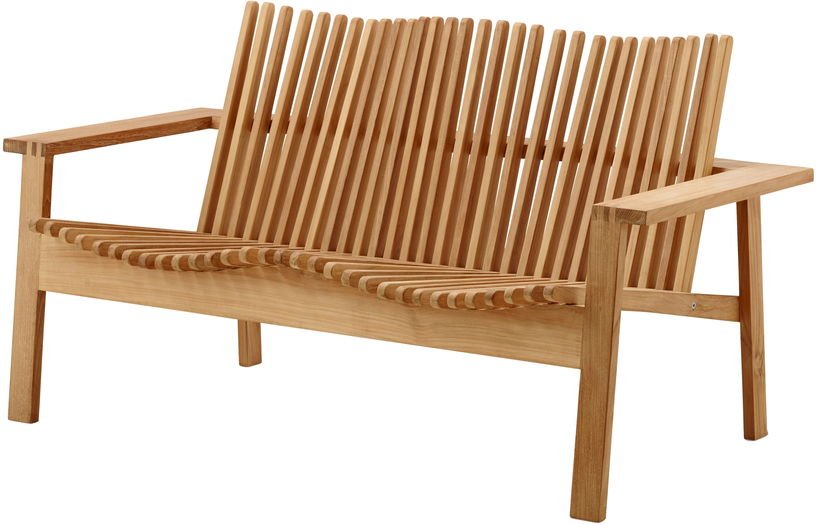 Canapé deux places en teck Amaze - Cane - Line - The Cool Republic
