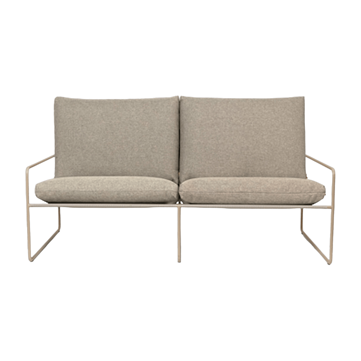 Canapé d'extérieur 2 places en vinyl beige et acier beige 78 x 93 cm Desert Dolce - Ferm Living - The Cool Republic