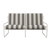 Canapé d'extérieur 2 places en vinyl rayé et acier beige 78 x 93 cm Desert Stripe - Ferm Living - The Cool Republic