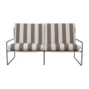 Canapé d'extérieur 2 places en vinyl rayé et acier noir 78 x 93 cm Desert Stripe - Ferm Living - The Cool Republic