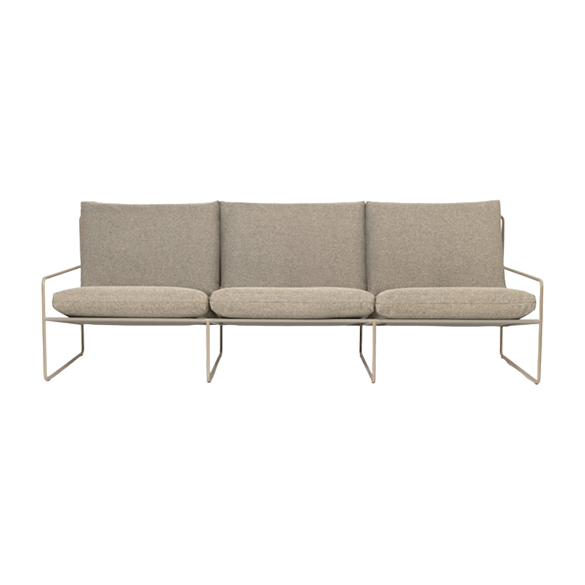 Canapé d'extérieur 3 places en vinyl beige et acier beige 78 x 93 cm Desert Dolce - Ferm Living - The Cool Republic