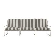 Canapé d'extérieur 3 places en vinyl rayé et acier beige 78 x 93 cm Desert Stripe - Ferm Living - The Cool Republic