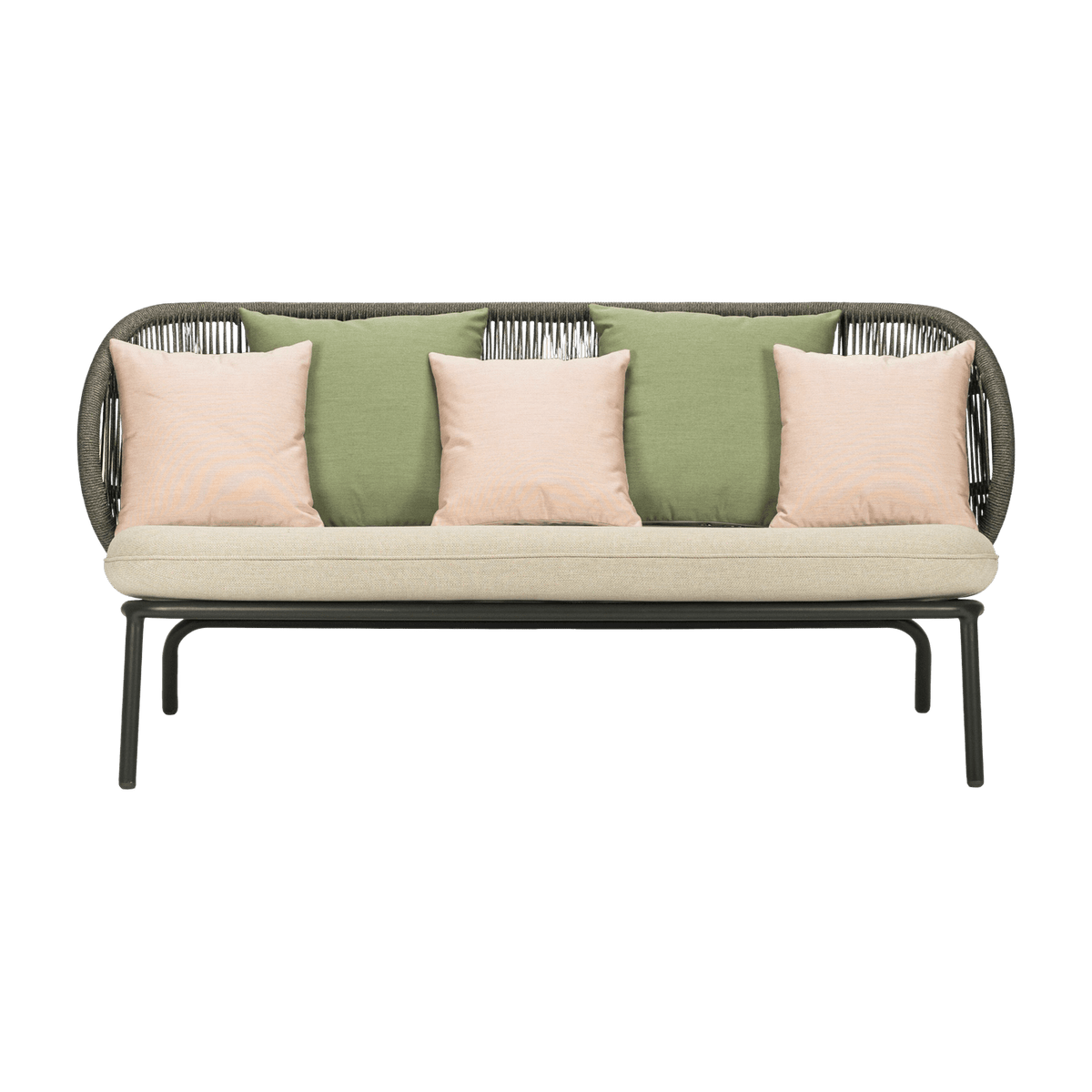 Canapé d'extérieur Amande avec set de coussins vert et blush Kodo - Vincent Sheppard - The Cool Republic