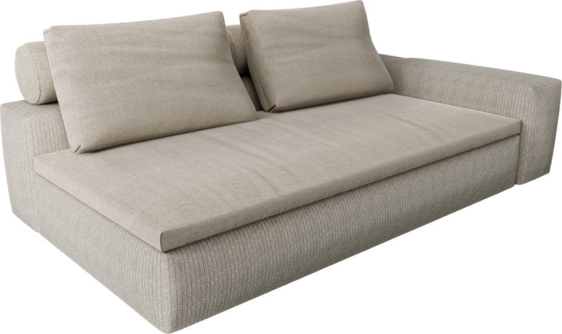 Canapé d'extérieur en tissu beige avec accoudoir droit 205,5x73cm Drift - Houe - The Cool Republic