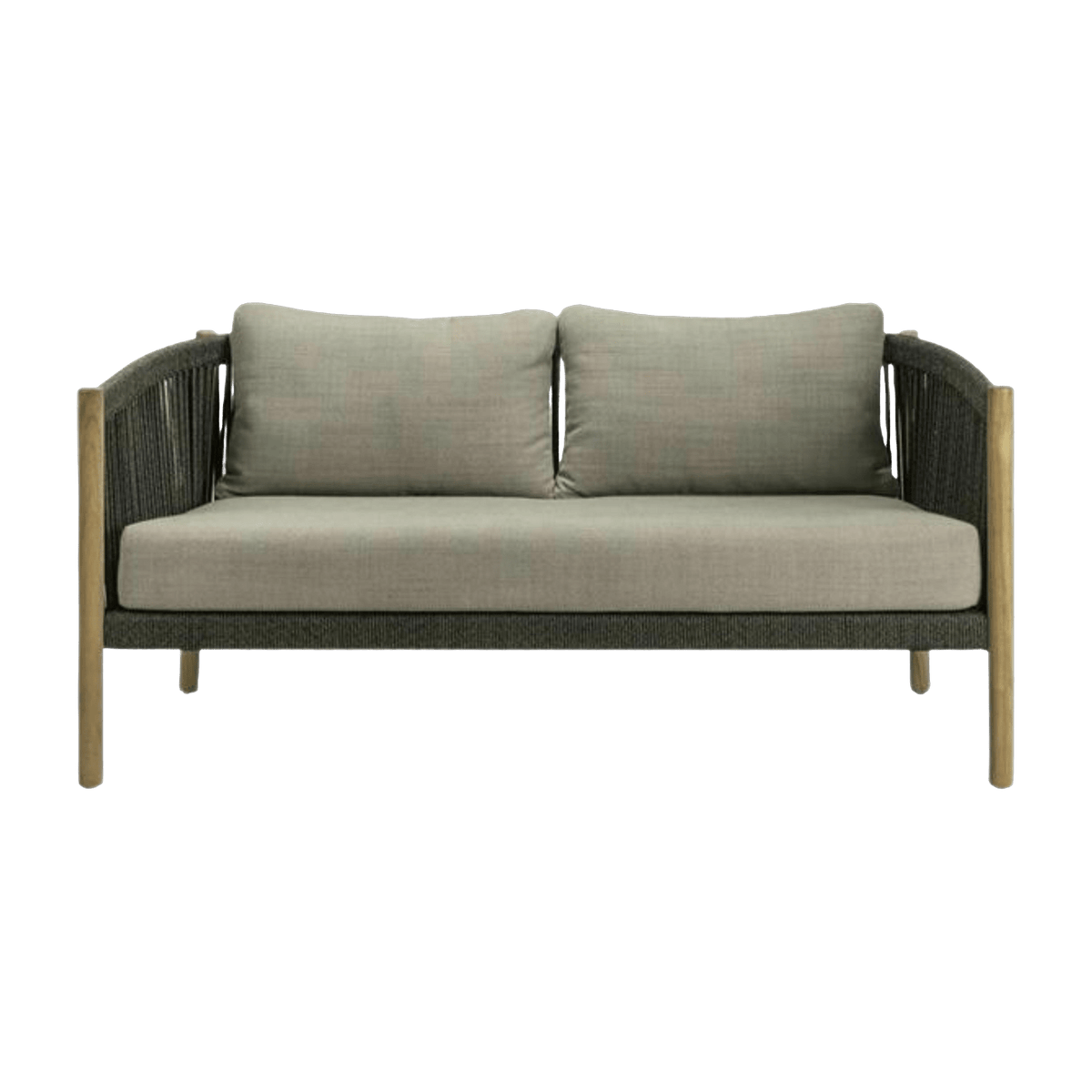 Black outdoor sofa with grey fabric stone 2, 5S Lento - Vincent Sheppard - The Cool Republic