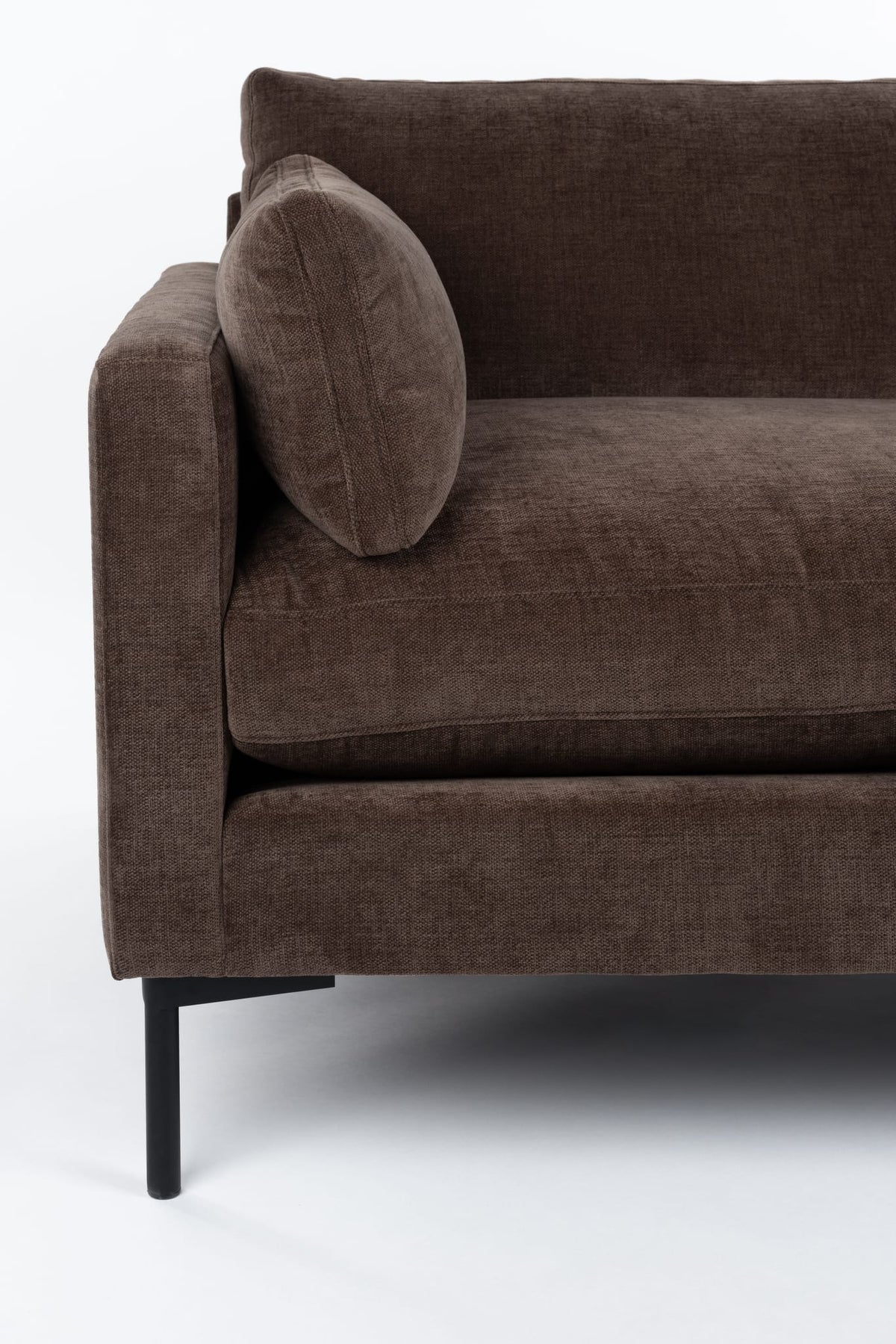 Canapé droit 3 places en tissu marron foncé 101x230x82cm Summer - Zuiver — vue 4