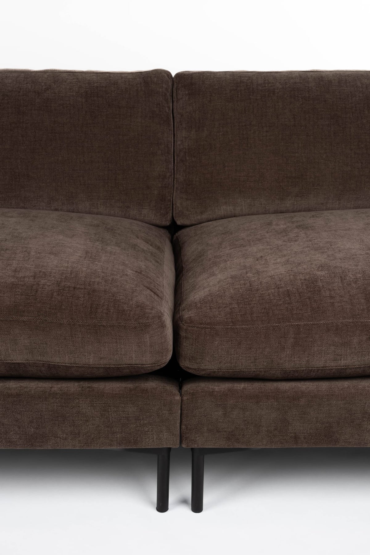 Canapé droit 3 places en tissu marron foncé 101x230x82cm Summer - Zuiver — vue 5