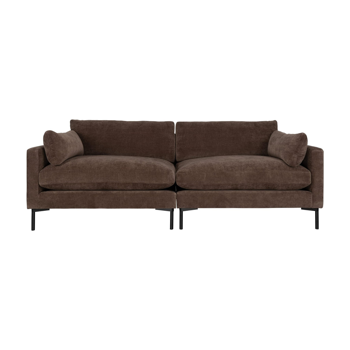 Canapé droit 3 places en tissu marron foncé 101x230x82cm Summer - Zuiver